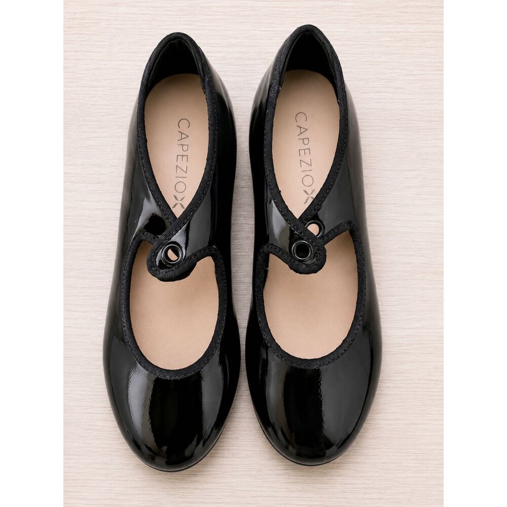 Capezio 3800 Mary Jane Tap Shoes Black Patent Youth Girls Size 4.5 M